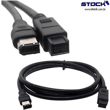 Cabo Firewire IEEE1394 9V x 6C 1.80 Mts Preto