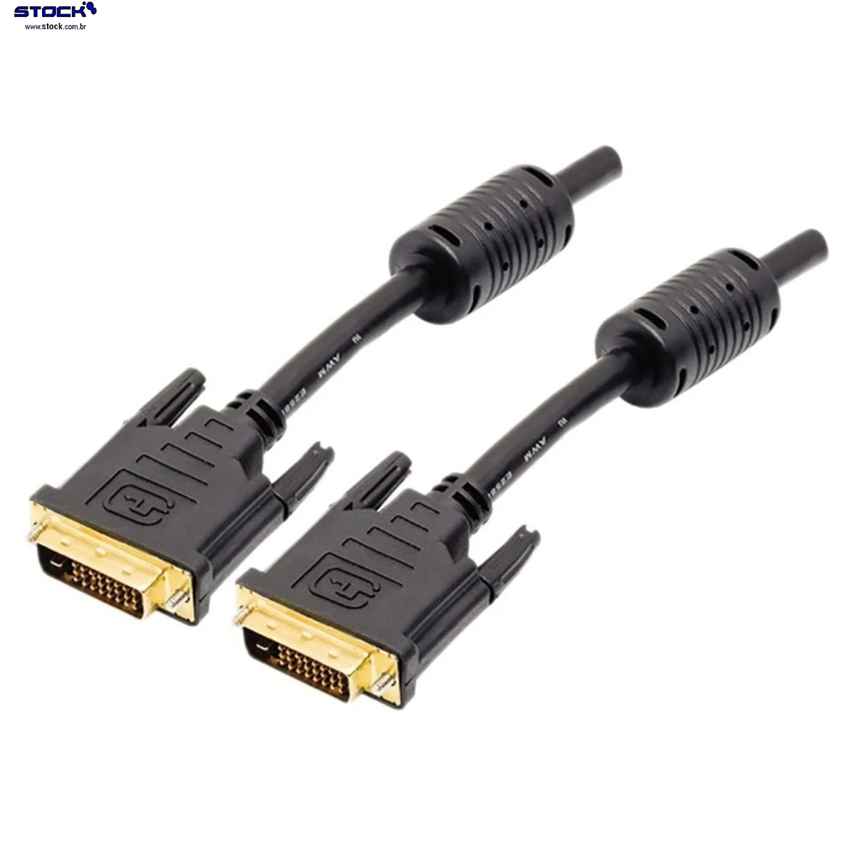 Cabo Dual Link Monitor DVI-D 25 Macho x DVI-D 25 Macho - Contatos dourado - com filtro 1.50 Mts Preto