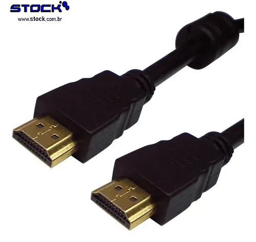 Cabo Monitor HDMI Macho x HDMI Macho 1.00 Mt Contatos Dourado V 1.4 com filtro - Preto