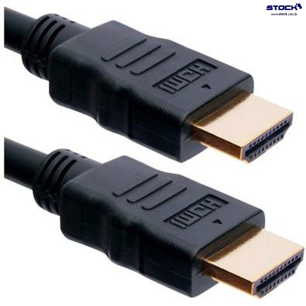 Cabo Monitor HDMI Macho x HDMI Macho 3.00 Mts Contatos Dourado V 1.4 com filtro - Preto