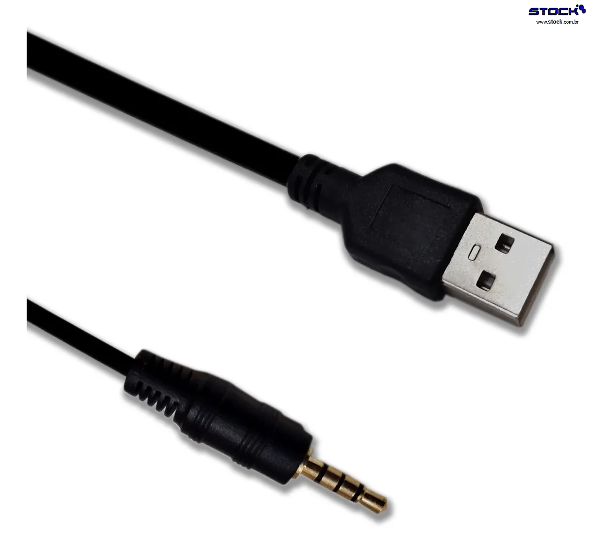 Cabo USB A Macho x P2 Macho 1.50 Mts Dourado