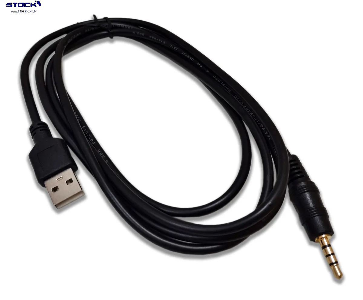 Cabo USB A Macho x P2 Macho 1.50 Mts Dourado