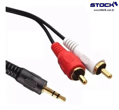 Cabo P2 Macho x 02 RCA 1.50 Mts Dourado