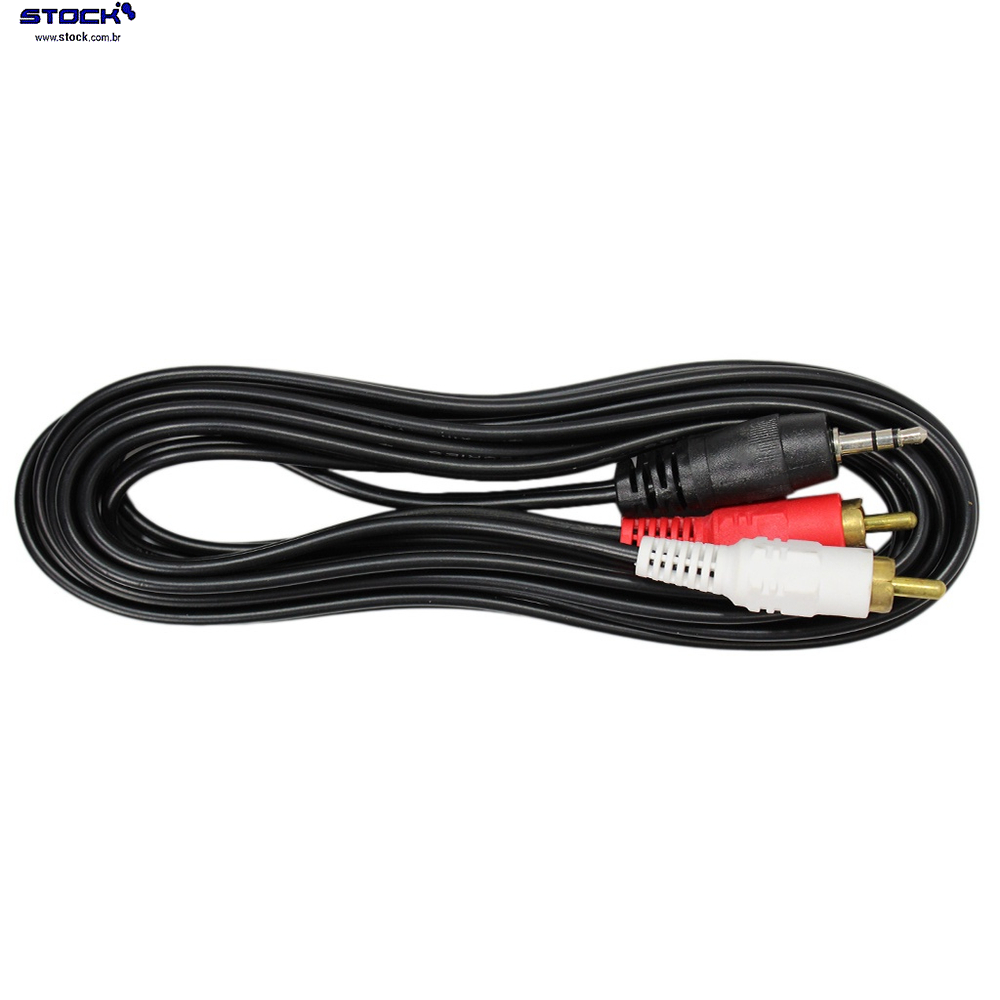 Cabo P2 Macho x 02 RCA 1.50 Mts Dourado