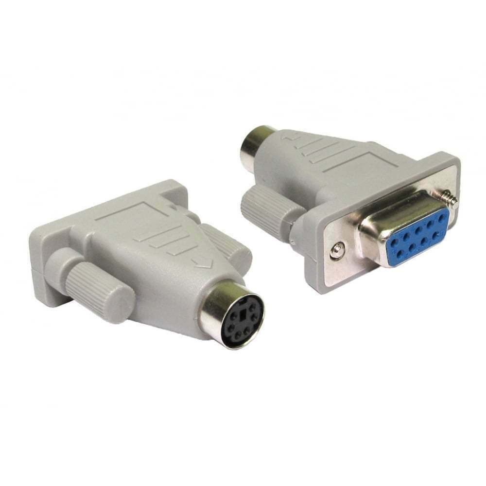 Adaptador PSII Minidin Fêmea x DB09 Fêmea Cinza