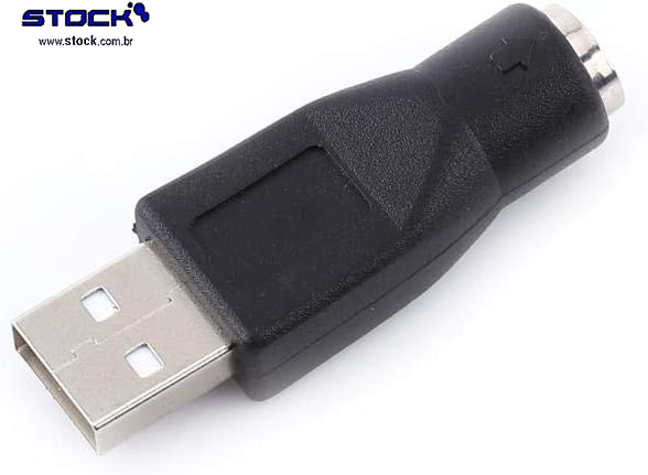Adaptador USB A Macho x PSII Minidin Fêmea - Preto