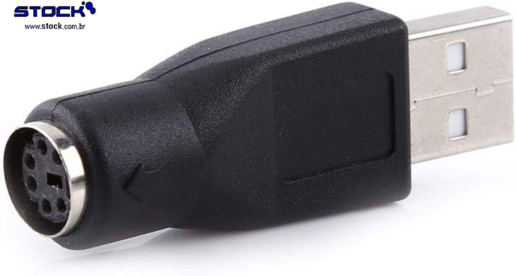 Adaptador USB A Macho x PSII Minidin Fêmea - Preto