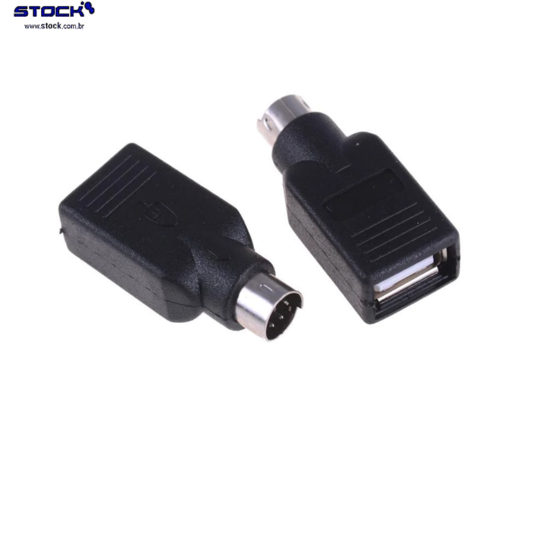 Adaptador USB A Fêmea x PSII Minidin Macho - Preto