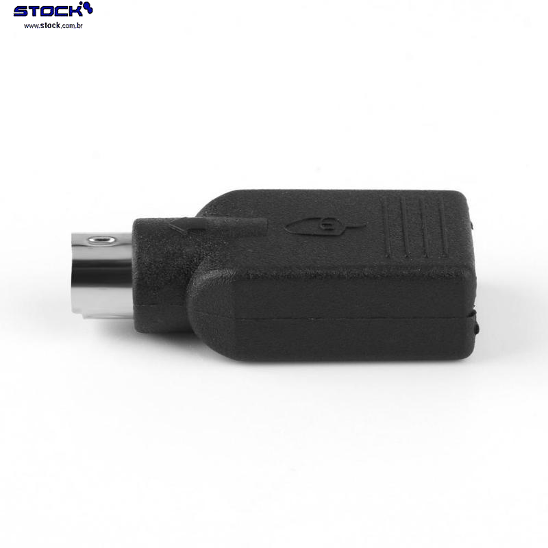 Adaptador USB A Fêmea x PSII Minidin Macho - Preto