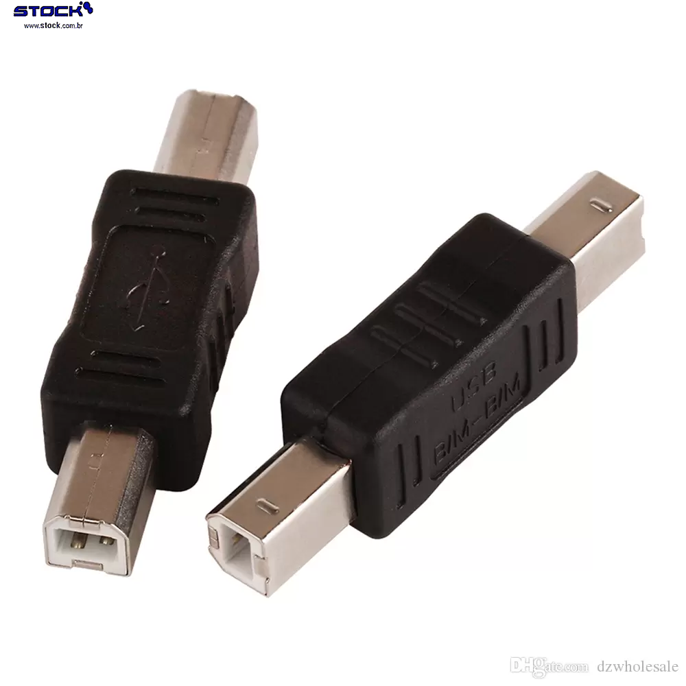 Adaptador USB B Macho x USB B Macho - Preto