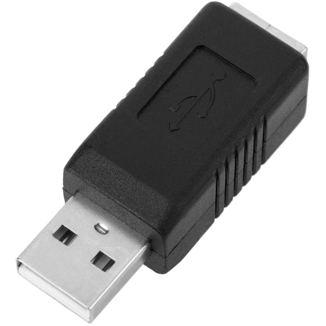 Adaptador USB A Macho x USB B Fêmea - Preto