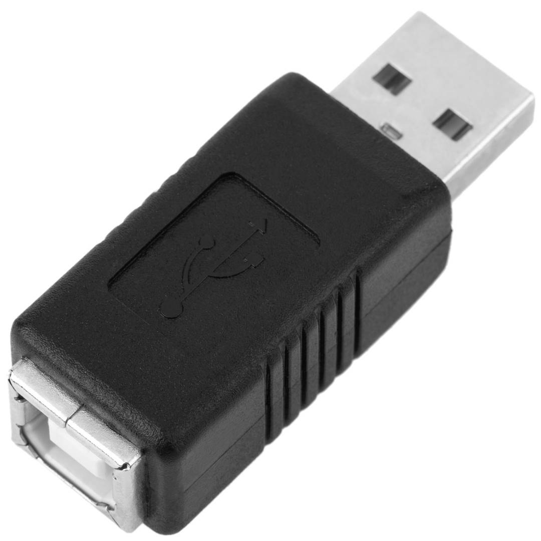 Adaptador USB A Macho x USB B Fêmea - Preto
