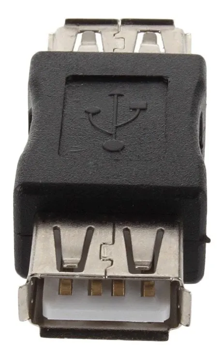 Adaptador USB A Fêmea x USB A Fêmea - Preto