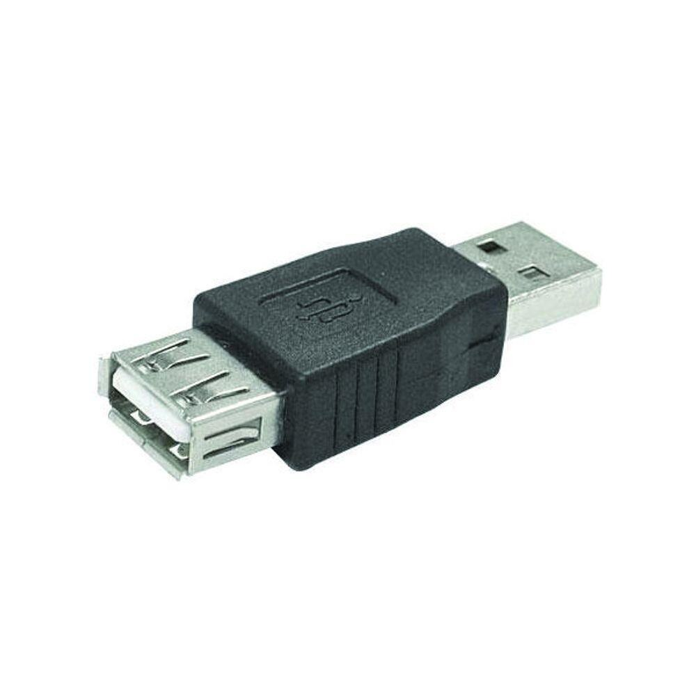 Adaptador USB A Macho x USB A Fêmea - Preto
