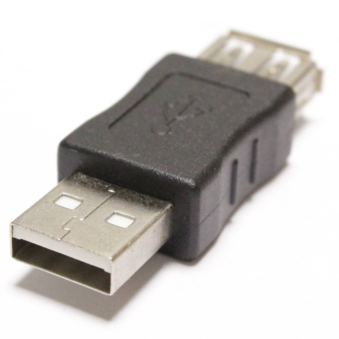 Adaptador USB A Macho x USB A Fêmea - Preto