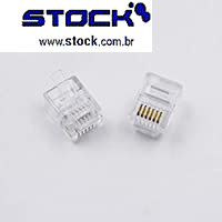 Modular Plug RJ 12 6 Vias x 6 Contatos 6U Incolor