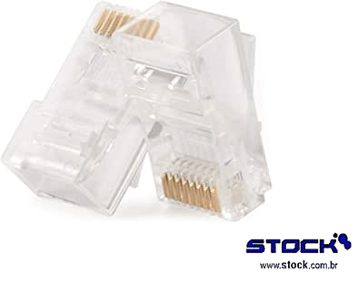 Modular Plug 8 Vias x 8 Contatos 6U RJ45 Incolor