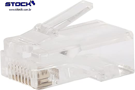 Modular Plug 8 Vias x 8 Contatos 6U RJ45 Incolor