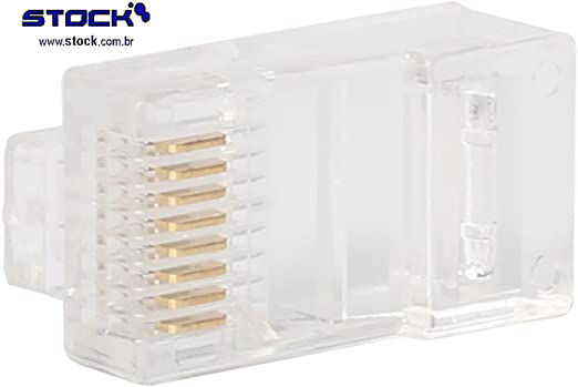 Modular Plug 8 Vias x 8 Contatos 6U RJ45 Incolor