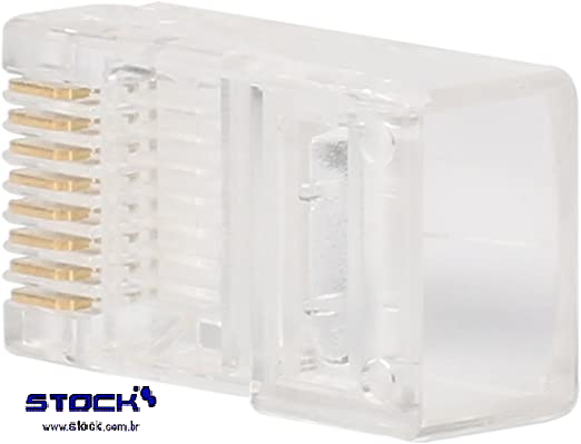 Modular Plug 8 Vias x 8 Contatos 6U RJ45 Incolor