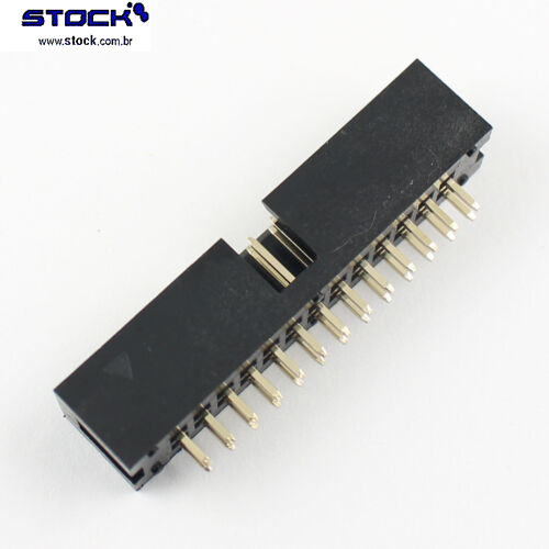 IDC Box Header p/ PCI 26 Pinos Macho Pitch 2,54mm- Fileira dupla– 02x13 180 Graus - Preto