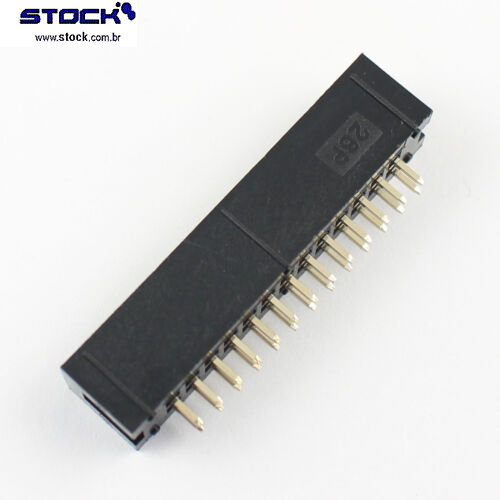 IDC Box Header p/ PCI 26 Pinos Macho Pitch 2,54mm- Fileira dupla– 02x13 180 Graus - Preto