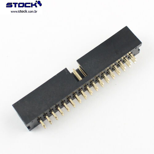 IDC Box Header p/ PCI 34 Pinos Macho Pitch 2,54mm- Fileira dupla– 02x17 180 Graus - Preto