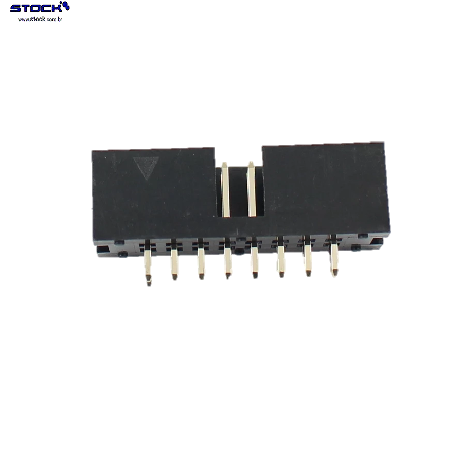 IDC Box Header p/ PCI 16 Pinos Macho Pitch 2,54mm- Fileira dupla– 02x08 180 Graus - Preto