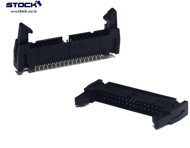 IDC-Box-Header-com-Ejetor-longo-p-PCI-34-Pinos-Macho-Pitch-2,54mm---Fileira-dupla-–-02x17-180-Graus---Preto