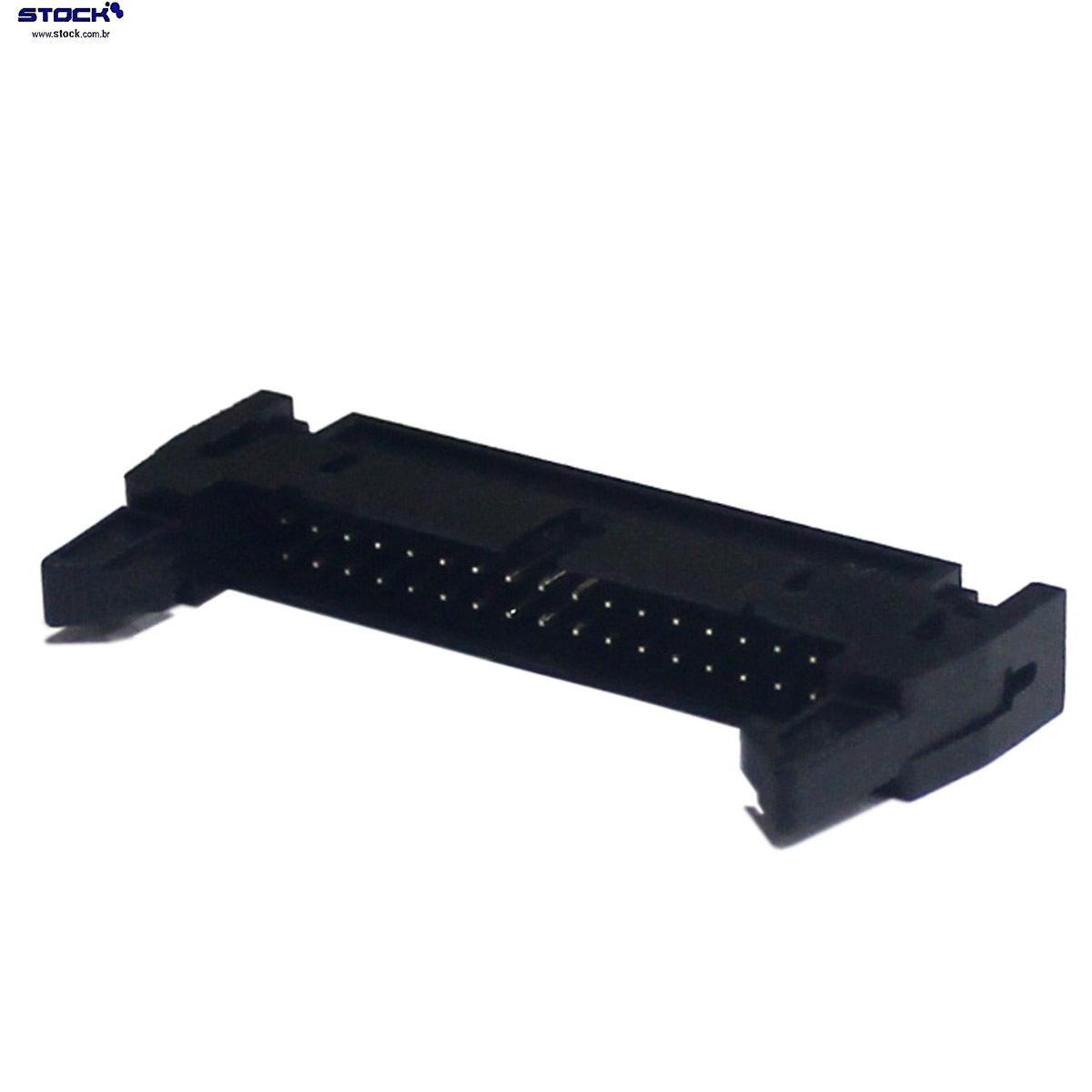 IDC Box Header com Ejetor longo p/ PCI 34 Pinos Macho Pitch 2,54mm - Fileira dupla – 02x17 180 Graus - Preto