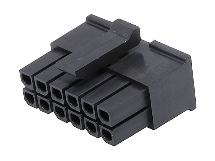 Alojamento Fêmea Micro Fit 10 Vias – Fileira dupla 2x05 - Ligação cabo-cabo - Pitch 3,00mm preto