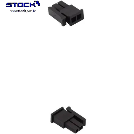Alojamento Fêmea Micro Fit 02 Vias – Fileira dupla 02x1 - Ligação cabo-cabo - Pitch 3,00mm preto