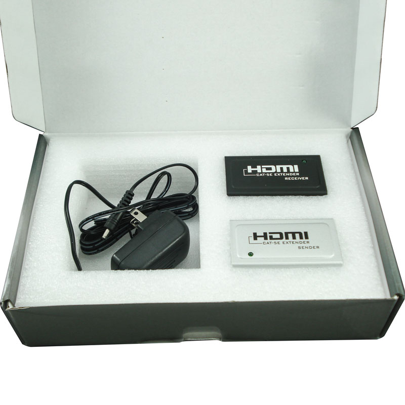 Adaptador Extensor HDMI Fêmea para RJ45 Fêmea Cinza / Preto