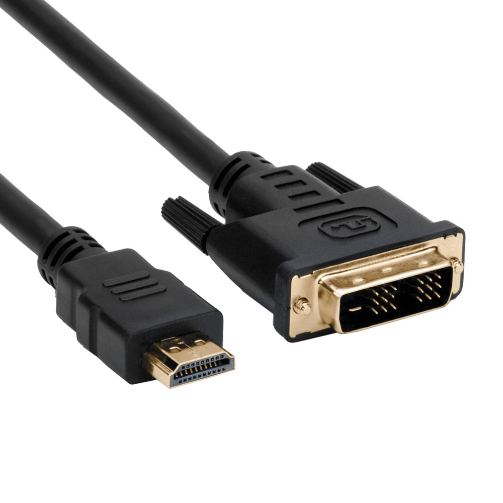 Cabo Dual Link Monitor HDMI Macho x DVI-D Macho 25 pinos (24+1) - contatos dourado - V 1.4 - com Filtro 1.50 Mts Preto