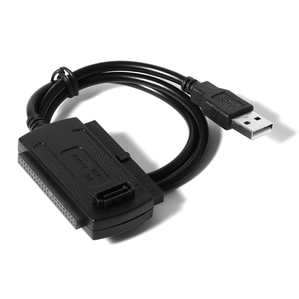 Cabo Conversor USB para IDE Sata 1.80m para HD 2.5 / 3.5 Preto