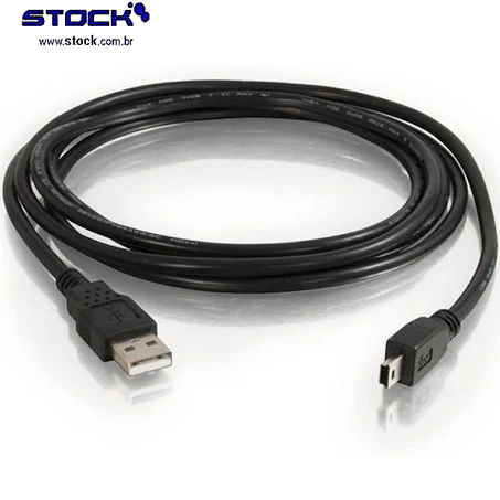 Cabo USB Câmera A Macho x Mini-M 5 Pinos 1.50m Preto