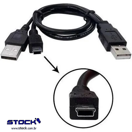 Cabo USB para HS 1 Mini USB Macho x 2 USB A Macho