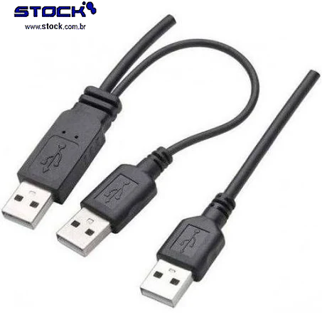 Cabo usb para HD 1 USB A Macho x 2 USB A Macho