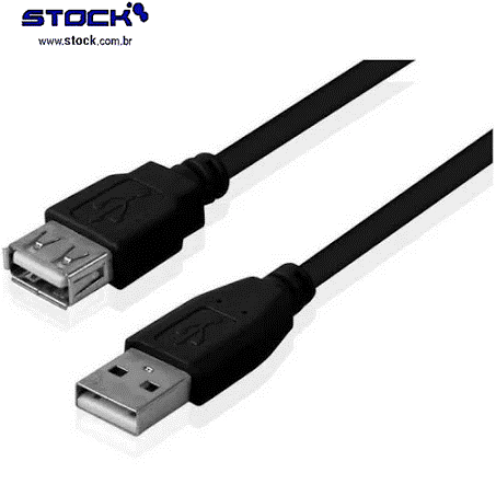 Cabo Extersor USB A Macho x A Fêmea 1.80m Versão 2.0 Preto