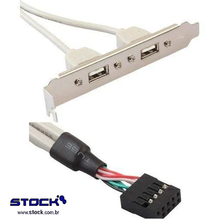 Adaptador Espelho USB x 2 Conectores AFX Alojamento 8 Vias Cinza