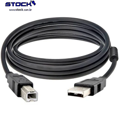 Cabo USB A Macho x B Macho 1.80m Versão 2.0 Preto com Filtro