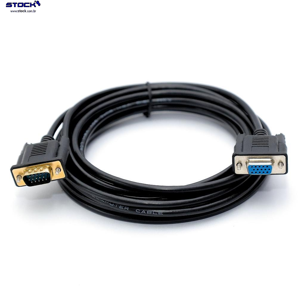 Cabo Extensor Monitor VGA HDB15 Macho x HDB15 Fêmea 1.80m 