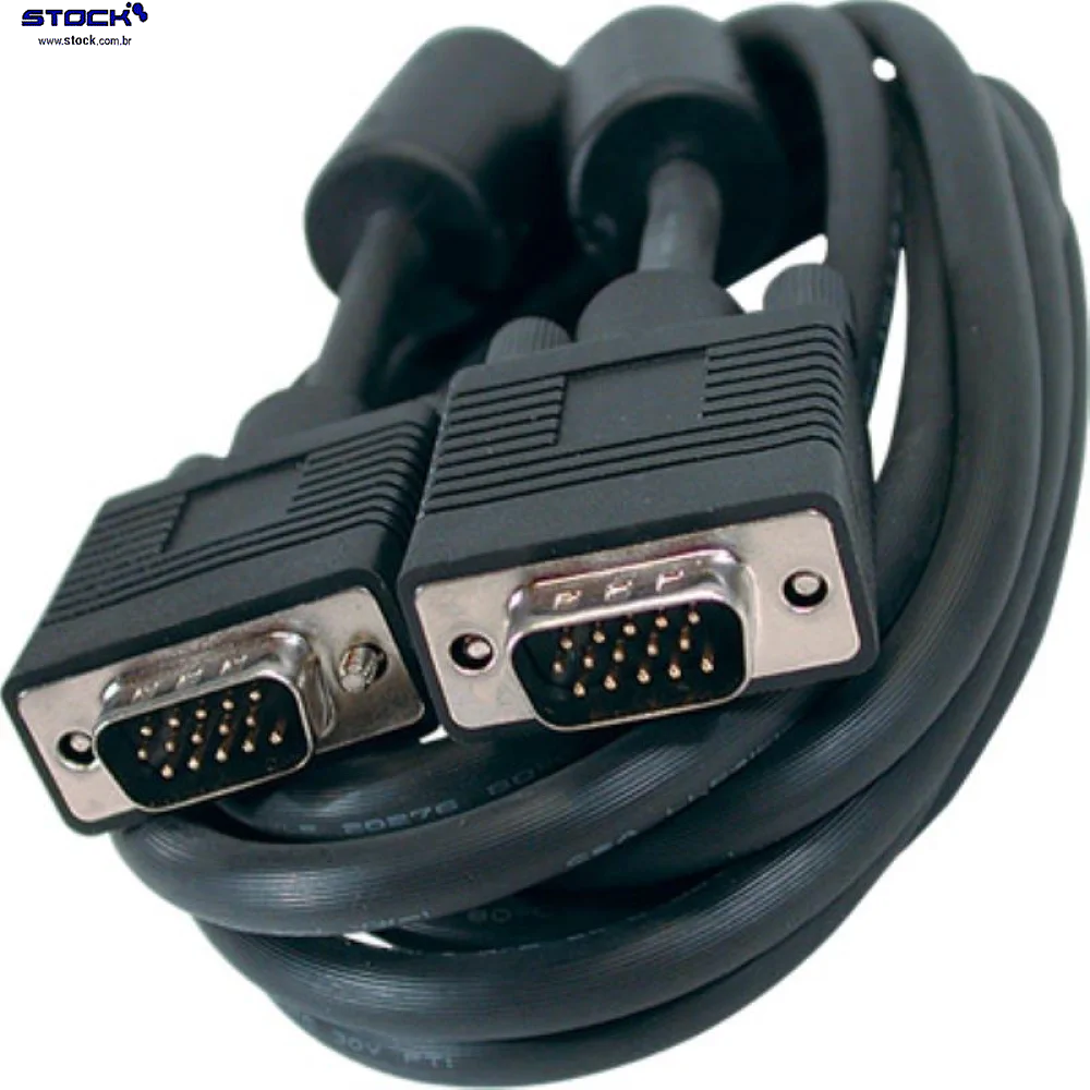 Cabo Monitor SVGA HDB 15 Macho x HDB 15 Macho 3.00m Mts com Filtro 